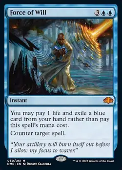 MTG Dominaria Remastered *FOIL* M Force of Will #050 - Image 1