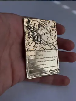 Vintage Pokemon Limited Edition 1999 Charizard 23K Gold Plated Trading Card BK - Image 4