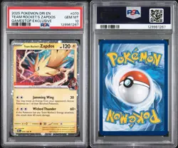 2025 POKEMON DRI EN-DESTINED RIVALS #070 TEAM ROCKET'S ZAPDOS PSA 10 - Image 3