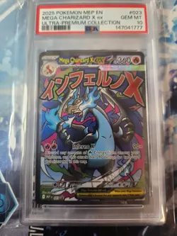 2025 Pokemon Mep En-Me Black Star Promo #023 Mega Charizard X Ex UPC PSA 10 - Image 1