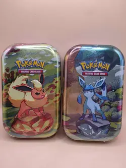 Pokemon TCG Prismatic Evolutions Mini Tin Lot of 2 Flareon AND Glaceon Sealed - Image 1