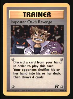Imposter Oak's Revenge 76/82 Uncommon Team Rocket Pokemon Unlimited LP - Image 1