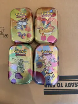 Scarlet & Violet 151 Mini Tins 4 Pack SAMS CLUB SEALED Pokemon TCG 8 Packs Total - Image 1