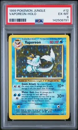1999 POKEMON JUNGLE #12 VAPOREON-HOLO PSA 6 - Image 1