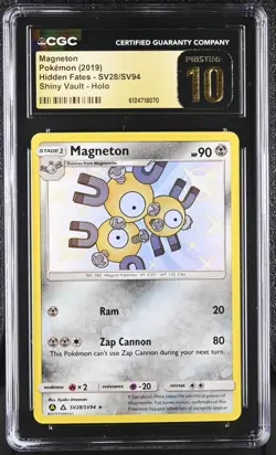 2019 Pokemon Hidden Fates Magneton Shiny Vault Rare #SV28/SV94 CGC 10 Pristine - Image 1