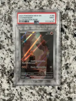 PSA 9 MINT - Charmander 168/165 Pokemon Scarlet & Violet 151 Illustration Rare - Image 1