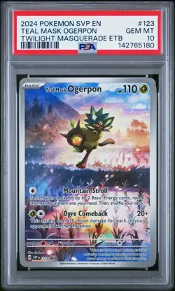 2024 POKEMON SVP EN BLACK STAR 123 TEAL MASK OGERPON TWILIGHT MASQUERAD PSA 10 - Image 1