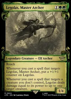 Mint/Near-Mint, English - 1 x MTG Legolas, Master Archer - Foil - Showcase Scrol - Image 1