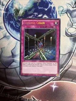 (AY) Yugioh Fiendish Chain LC5D-EN082 Secret Rare 1st Ed VLP - Image 1