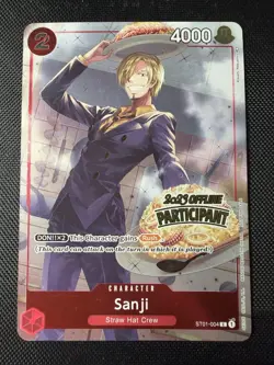 One Piece TCG Sanji ST01-004 2023 Offline Regional Participant Promo LP - Image 1