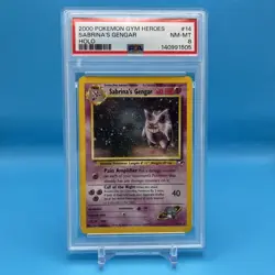 PSA 8 Sabrina's Gengar Unlimited Gym Heroes 2000 Pokemon Card 14/132 Vintage - Image 1