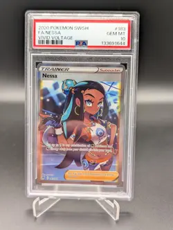 Pokemon TCG Vivid Voltage Nessa Full Art Ultra Rare Card 183/185 PSA 10 Gem Mint - Image 1