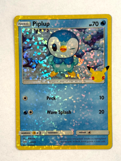 Pokemon TCG Piplup Heavy Holo Bleed 20/25 #20 McDonalds 25th Anniversary Card - Image 1