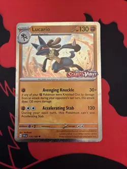 Lucario 114/198 Scarlet & Violet Stamped Holo Promo Pokemon Card A2 - Image 1