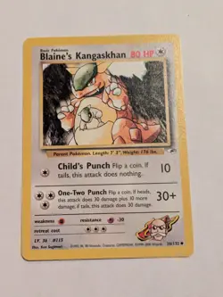 Blaine's Kangaskhan 36/132 2000 Gym Heroes Pokemon Card Vintage WOTC VLP - Image 1