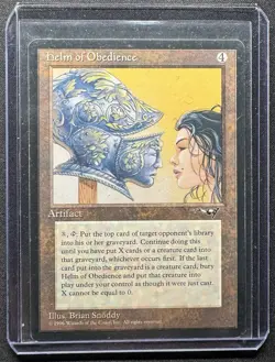 Rare Helm of Obedience MTG Near Mint NM Condition Alliances Artifact Card - Image 1