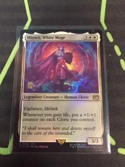 MTG Magic The Gathering Minwu, White Mage Foil Prerelease Promo Final Fantasy - Image 1