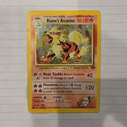 Pokemon Blaine's Arcanine Gym Challenge 1/132 Holo Rare Unlimited 90 HP Wizards - Image 1