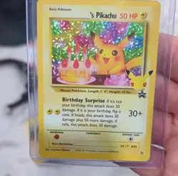 Pokemon birthday TCG ______'s Pikachu Promo Holo 24/53 Wotc Vintage 50 HP ENG - Image 1