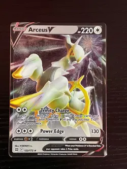 Pokemon Arceus V (Metal) 122/172 Brilliant Stars Ultra Rare Holo Metal Promo - Image 2