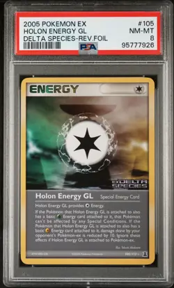 2005 POKEMON EX DELTA SPECIES #105 HOLON ENERGY GL-REVERSE FOIL PSA 8 - Image 1