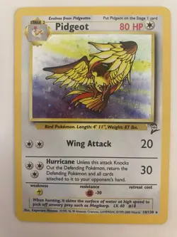 Rare Pokemon TCG Pidgeot Base Set 2 14/130 Holo Unlimited Holo Rare NM - LP - Image 1