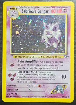 Pokemon TCG Sabrina's Gengar Gym Challenge 014/132 Gym Heroes Holo LP - Image 1