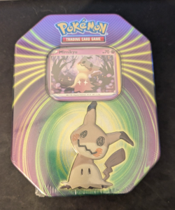 Pokemon TCG Mighty Mysterious Tin [Mimikyu Promo] NEW Sealed 3 Packs 2021 820650809859 - Image 1