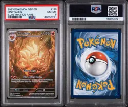 2023 Pokemon OBF EN Ninetales Illustration Rare #199 PSA 8 - Image 3