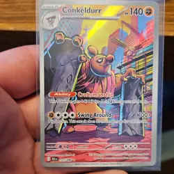 Pokemon Conkeldurr Illustration Rare Holo Sv: Black Bolt 127/086 HP 140 - Image 1