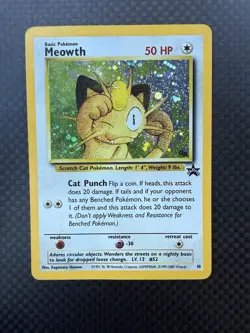 Meowth Holo Pokemon WOTC 2000 Black Star Promo #10 NM - Image 1