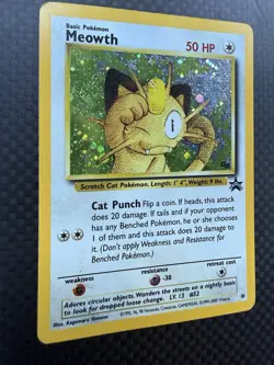 Meowth Holo Pokemon WOTC 2000 Black Star Promo #10 NM - Image 3