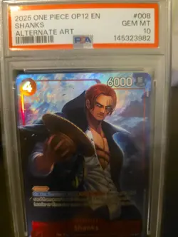 2025 One Piece OP12-008 Legacy Of The Master Shanks Alt Art PSA 10 - Image 3