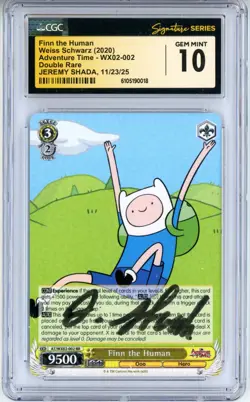 CGC GEM MINT 10 Authentic Jeremy Shada Finn the Human Adventure Time AT/WX02-002 - Image 1