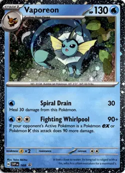 Vaporeon 168 HOLO Near Mint - SV: Scarlet & Violet Promo Cards - Image 1