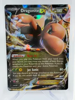 Pokemon Dragonite EX Ultra Holo Rare Card 74/111 XY Furious Fists Non-Jumbo - Image 1