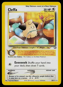 Pokemon Card - Cleffa Neo Genesis 20/111 Rare - Image 1