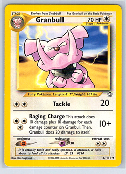 Granbull 37/111 Neo Genesis NM or LP Pokemon Card - Image 1