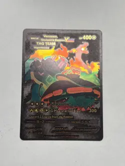 Venusaur, Charizard Blastoise VMAX 400HP Black Foil Fan Art Card 143/203 NM/M - Image 1