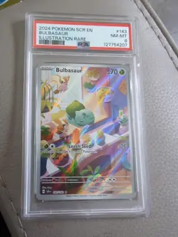 Pokemon TCG Bulbasaur IR Stellar Crown Card 143/142 PSA 8 - Image 1