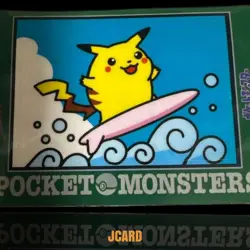 Surfing Pikachu Bandai Carddass Japanese Pokemon Card Vintage 1997 - Image 1