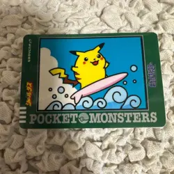 Surfing Pikachu Bandai Carddass Japanese Pokemon Card Vintage 1997 - Image 2