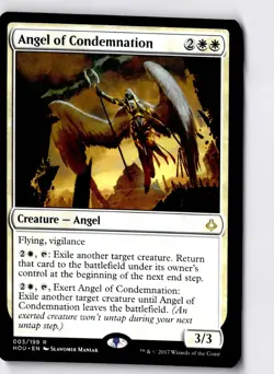 Angel of Condemnation 3 Rare Hour of Devastation Magic: The Gathering LP - Image 1