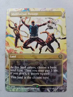 MTG Multiversal Passage (Borderless) Marvel's Spider-Man #206 Rare Alt-Art Land - Image 1