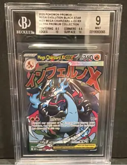 2025 Pokemon Black Star Promo 023 Mega Charizard X EX UPC BGS 9 Elite Subgrades - Image 1