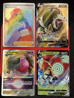 Pokemon TCG 4 Card Lot Trainer Gallery Illustration Rare Holo Waifu NM SWSH VMAX - Image 1