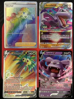 Pokemon TCG 4 Card Lot Trainer Gallery Illustration Rare Holo Waifu NM SWSH VMAX - Image 1