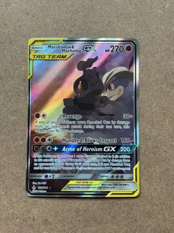 Pokemon Marshadow & Machamp GX Ultra Rare Full Art TAG TEAM Holo 199/214 270 HP - Image 1