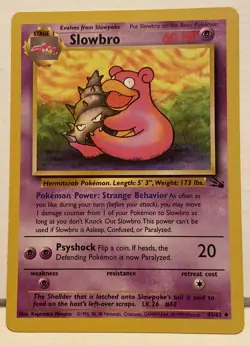Slowbro 43/62 Uncommon Unlimited Pokemon Fossil Set Near Mint - Image 1