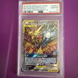 2019 POKEMON SUN & MOON BLACK STAR PROMO STAINED GLASS BIRDS GX #SM210 PSA 10 - Image 1